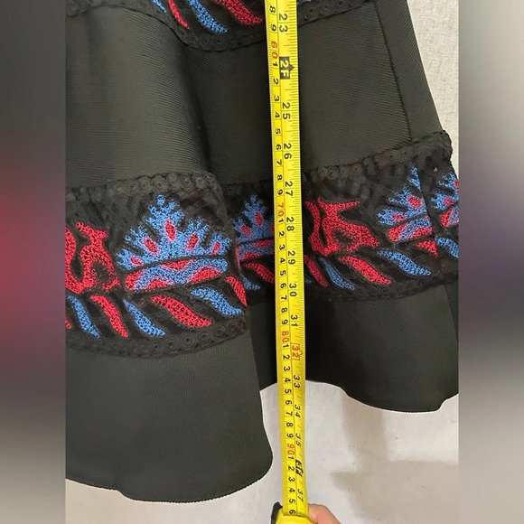 Embroidered lace structured  cap sleeves party dance cocktail dress Sz XS - Picture 11 of 11